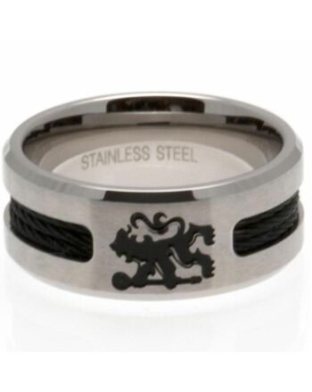 Chelsea FC Black Inlay Ring Small-22979
