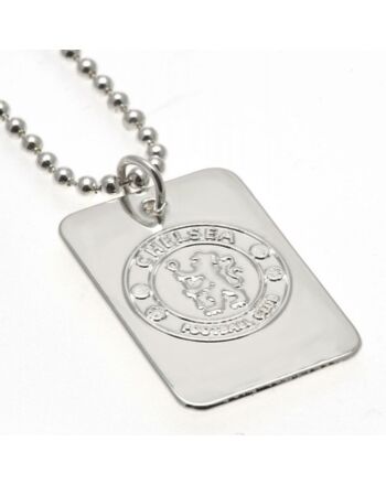 Chelsea FC Silver Plated Dog Tag & Chain-23651