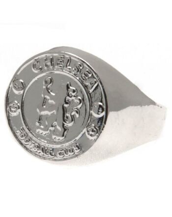 Chelsea FC Silver Plated Crest Ring Large-6002