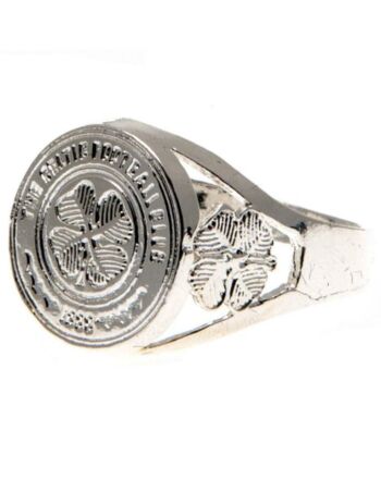 Celtic FC Silver Plated Crest Ring Medium-6008