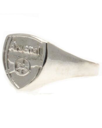 Arsenal FC Silver Plated Crest Ring Small-6015