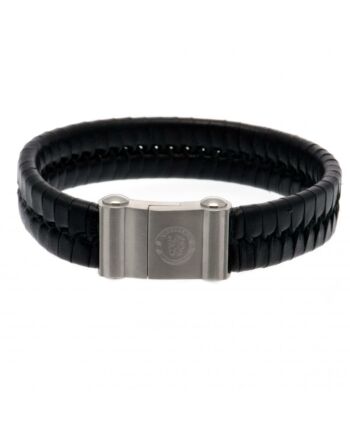 Chelsea FC Single Plait Leather Bracelet-66003