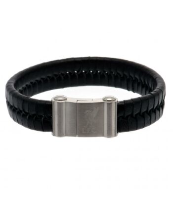 Liverpool FC Single Plait Leather Bracelet-66007