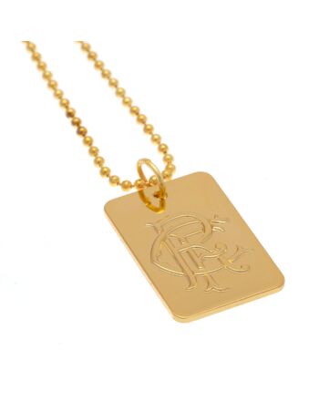 Rangers FC Gold Plated Dog Tag & Chain-TM-01363