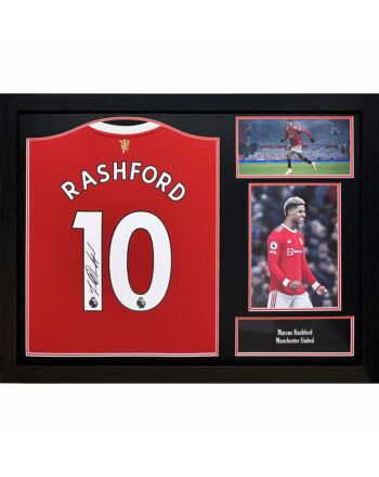 Manchester United FC Rashford Signed Shirt (Framed)-TM-03183