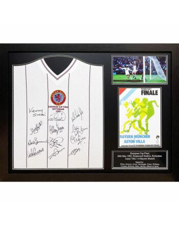 Aston Villa FC 1982 European Cup Final Signed Shirt (Framed)-TM-03191