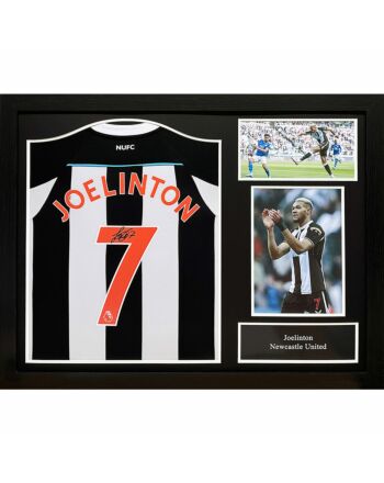 Newcastle United FC Joelinton Signed Shirt (Framed)-TM-03204
