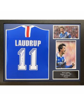 Rangers FC Laudrup Signed Shirt (Framed)-TM-03205