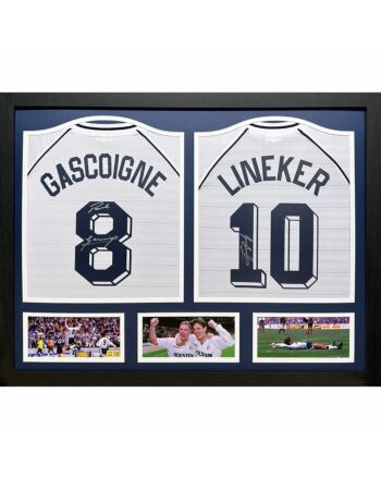 Tottenham Hotspur FC 1991 Lineker & Gascoigne Signed Shirts (Dual Framed)-TM-03207