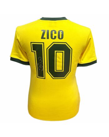 Brasil 1982 Zico Signed Shirt-TM-03210