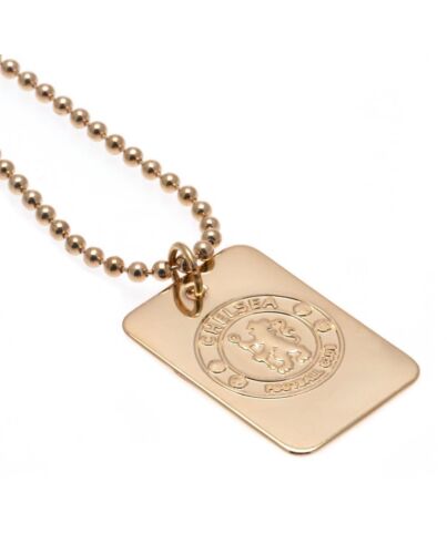 Chelsea FC Gold Plated Dog Tag & Chain Maznun Football