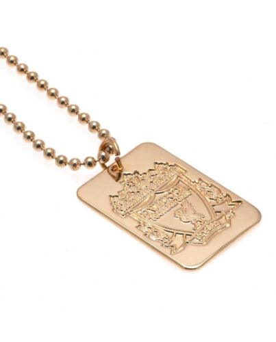 Liverpool FC Gold Plated Dog Tag & Chain Maznun Football