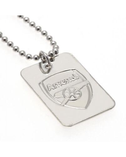 Arsenal FC Silver Plated Dog Tag & Chain Maznun Football