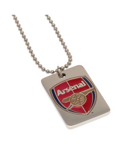 Arsenal FC Enamel Crest Dog Tag & Chain Maznun Football