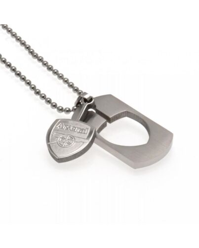 Arsenal FC Cut Out Crest Dog Tag & Chain Maznun Football