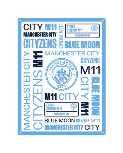 Manchester City FC Large Montage Sign Maznun Football
