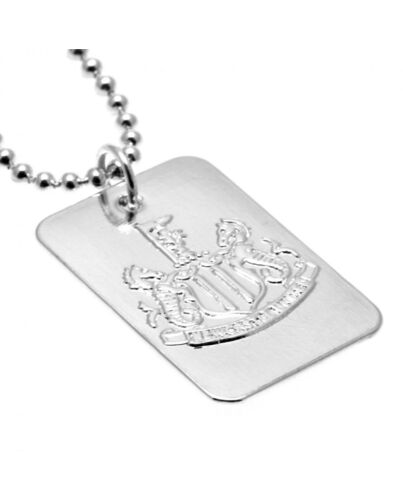 Newcastle United FC Silver Plated Dog Tag & Chain Maznun Football