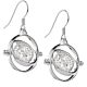Harry Potter Sterling Silver Time Turner Crystal Hook Earrings-186458