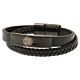 Celtic FC Black IP Leather Bracelet-190982