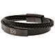 West Ham United FC Black IP Leather Bracelet-TM-00968
