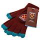 West Ham United FC Touchscreen Knitted Gloves Junior-TM-01535