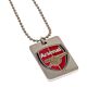 Arsenal FC Enamel Crest Dog Tag & Chain-TM-03352