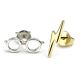Harry Potter Sterling Silver Lightning Bolt & Glasses Stud Earrings-177026