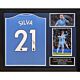 Manchester City FC David Silva Signed Shirt (Framed)-TM-04680