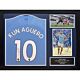 Manchester City FC Aguero Signed Shirt (Framed)-TM-04644