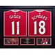 Manchester United FC Giggs & Scholes Signed Shirts (Dual Framed)-TM-05403