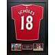 Manchester United FC Scholes Signed Shirt (Framed)-TM-05404