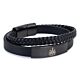 Newcastle United FC Black IP Leather Bracelet-TM-06080