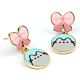 Pusheen Gold Plated Bow Drop Earrings-TM-06775
