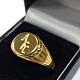 Arsenal FC 18ct Gold Plated on Silver Signet Ring - Q-TM-06430