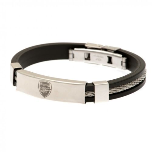 Arsenal FC Silver Inlay Silicone Bracelet-102005