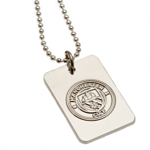 Manchester City FC Silver Plated Dog Tag & Chain-109755