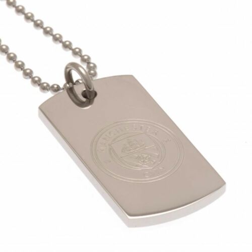 Manchester City FC Engraved Dog Tag & Chain-112517