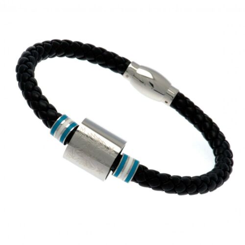 Manchester City FC Colour Ring Leather Bracelet-123034