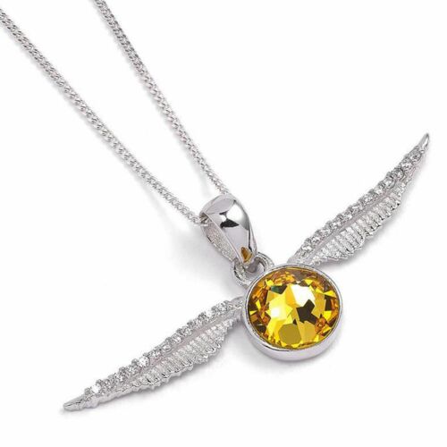 Harry Potter Sterling Silver Crystal Necklace Golden Snitch-167352