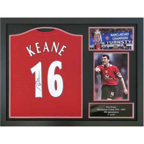 Manchester United FC Keane Signed Shirt (Framed)-173261