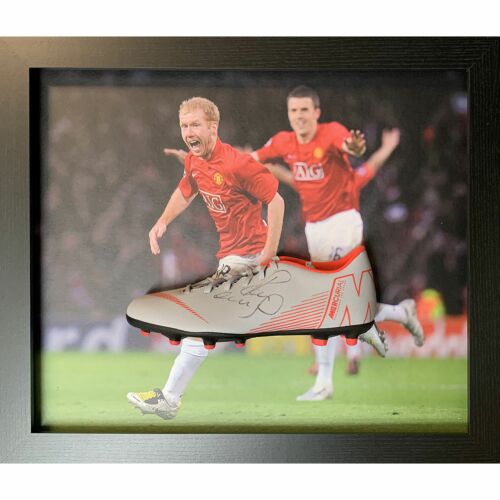 Manchester United FC Scholes Signed Boot (Framed)-188311