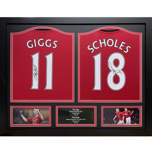 Manchester United FC Giggs & Scholes Signed Shirts (Dual Framed)-190057
