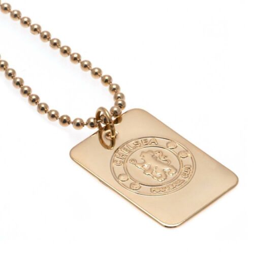 Chelsea FC Gold Plated Dog Tag & Chain-36170