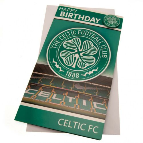 Celtic FC Birthday Card & Badge-3886