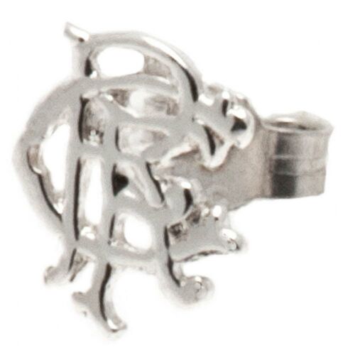Rangers FC Scroll Crest Sterling Silver Stud Earring-3931