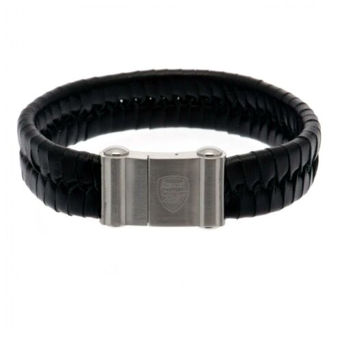 Arsenal FC Single Plait Leather Bracelet-65957