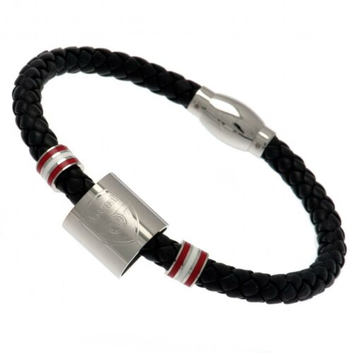 Arsenal FC Colour Ring Leather Bracelet-65967