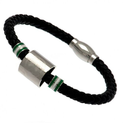 Celtic FC Colour Ring Leather Bracelet-65985