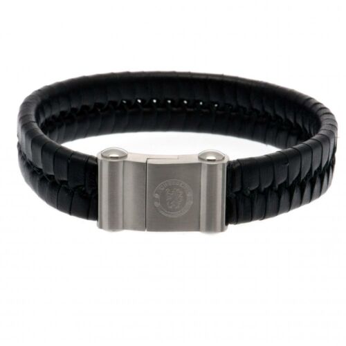 Chelsea FC Single Plait Leather Bracelet-66003
