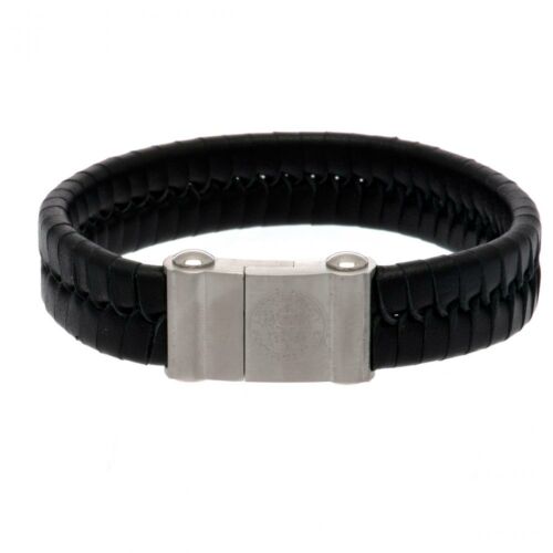 Leicester City FC Single Plait Leather Bracelet-66006
